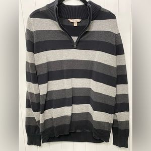Arizona Mock Neck Long Sleeve Striped Pullover
